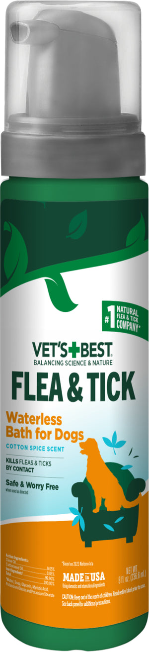 Vet's Best Flea & Tick Waterless Bath for Dogs Cotton Spice Scent
