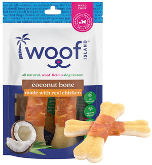 Coconut Dog Bones Premium Treats (with Real Chicken) 2 Pack